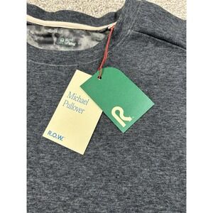 Right of Way R.O.W. Men's Michael Pullover Gray Sweater with Side Zip Panel XL